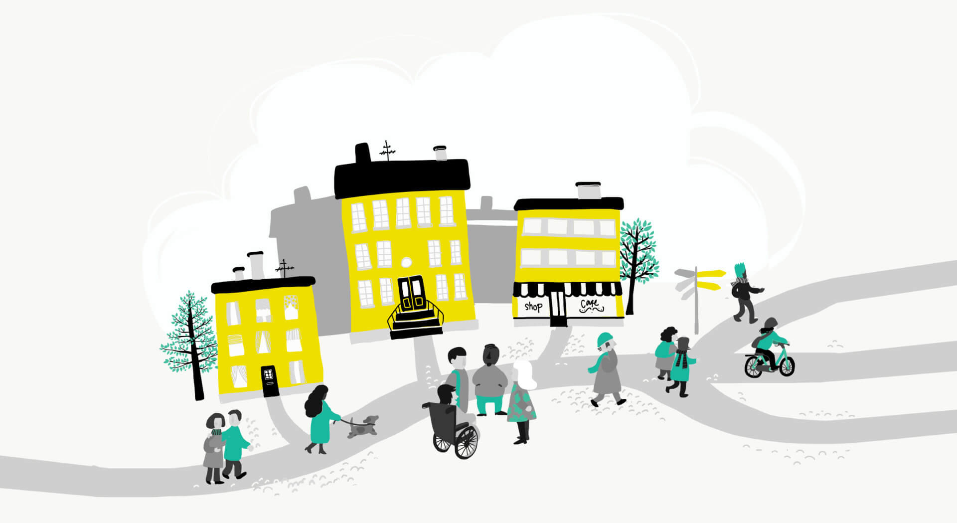 Design Inspiksen suunnittelemaa grafiikkaa Nyyti Ry:lle