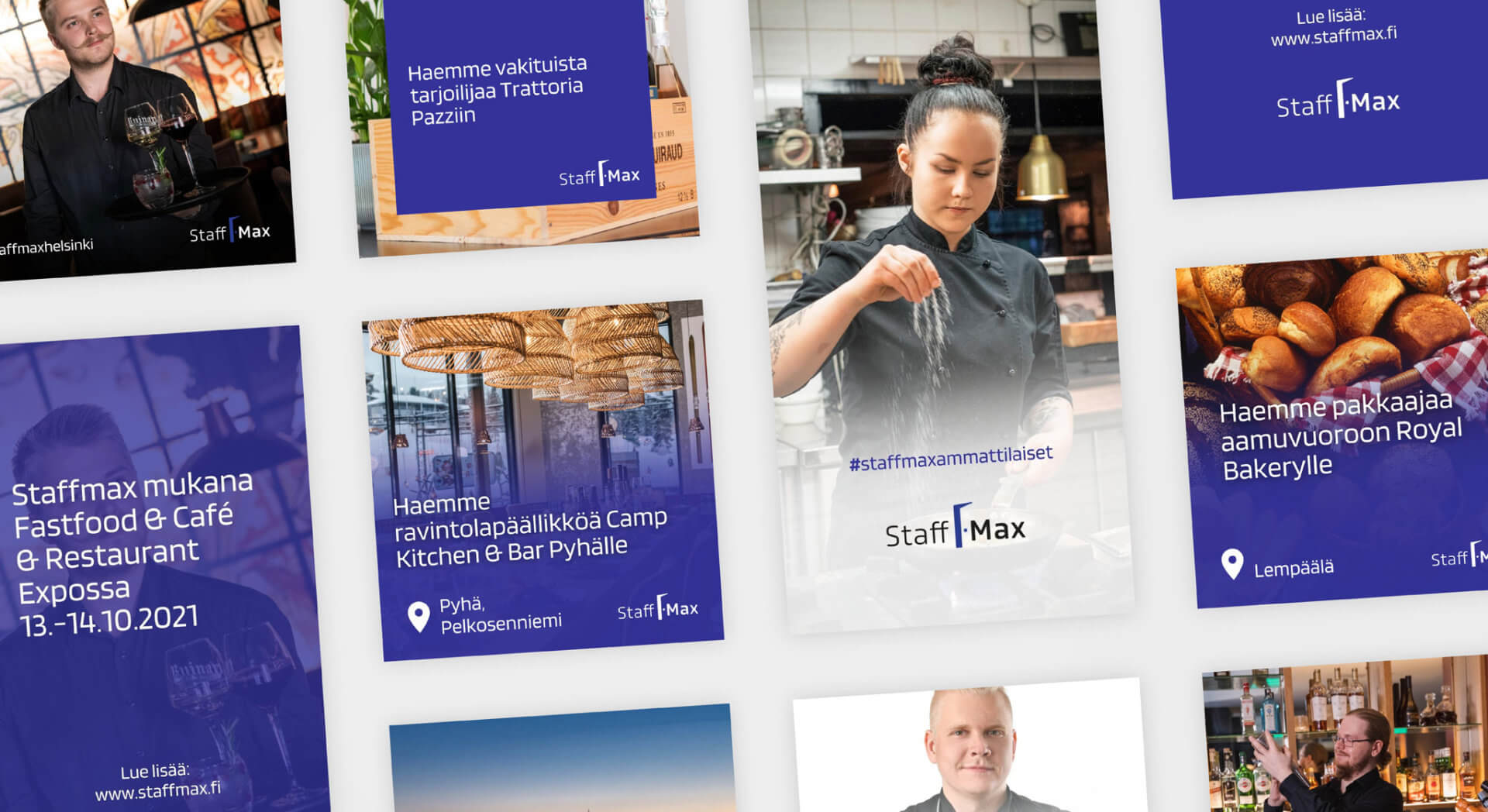 StaffMax-ytityksen markkinointimateriaaleja
