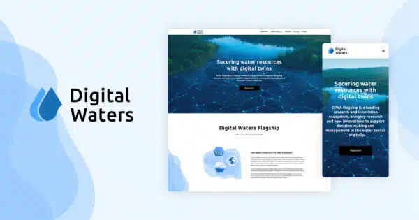 Digital Waters -sivusto ja logo.