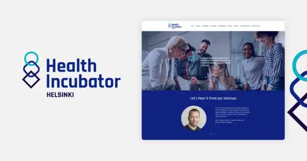 Health Incubator Helsinki -sivusto ja logo.