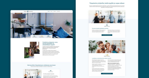 Pohjolan Tilapalveluiden sivuston mallikuva.