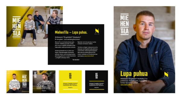 MiehenTila -hankkeelle toteutettuja materiaaleja.