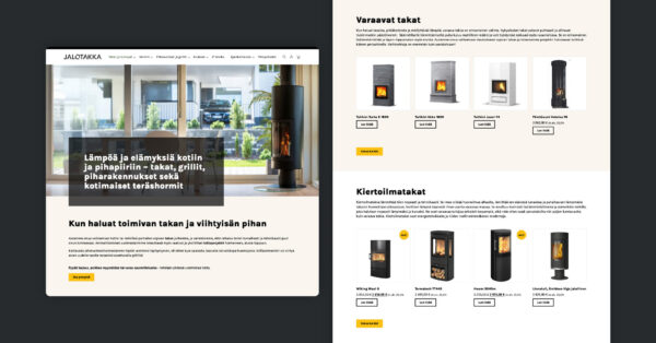 Näyttökuvat Jalotakan verkkosivuista.