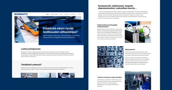 Näyttökuvat Mobimaticin verkkosivuista.