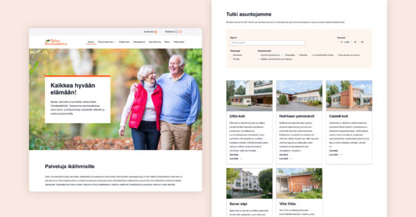 Näyttökuvat Oulun palvelusäätiön verkkosivuista.