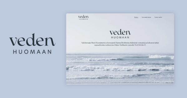 Näyttökuva Veden huomaan sivustosta.